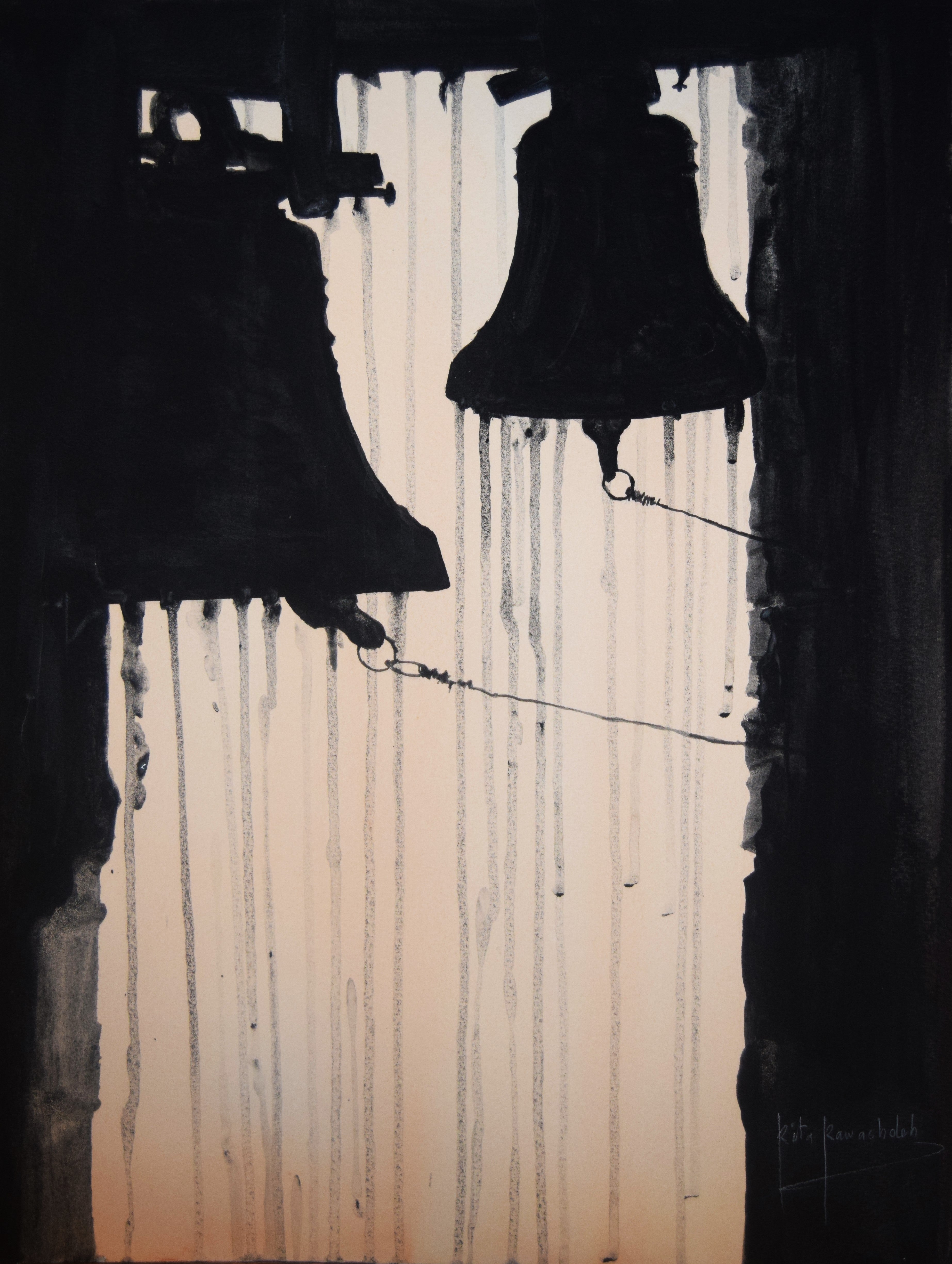 Tears – 2024 – Rita Rawashdeh - Mixed Media on Paper- 30.5 x 40.6 cm ( 12x16 in)