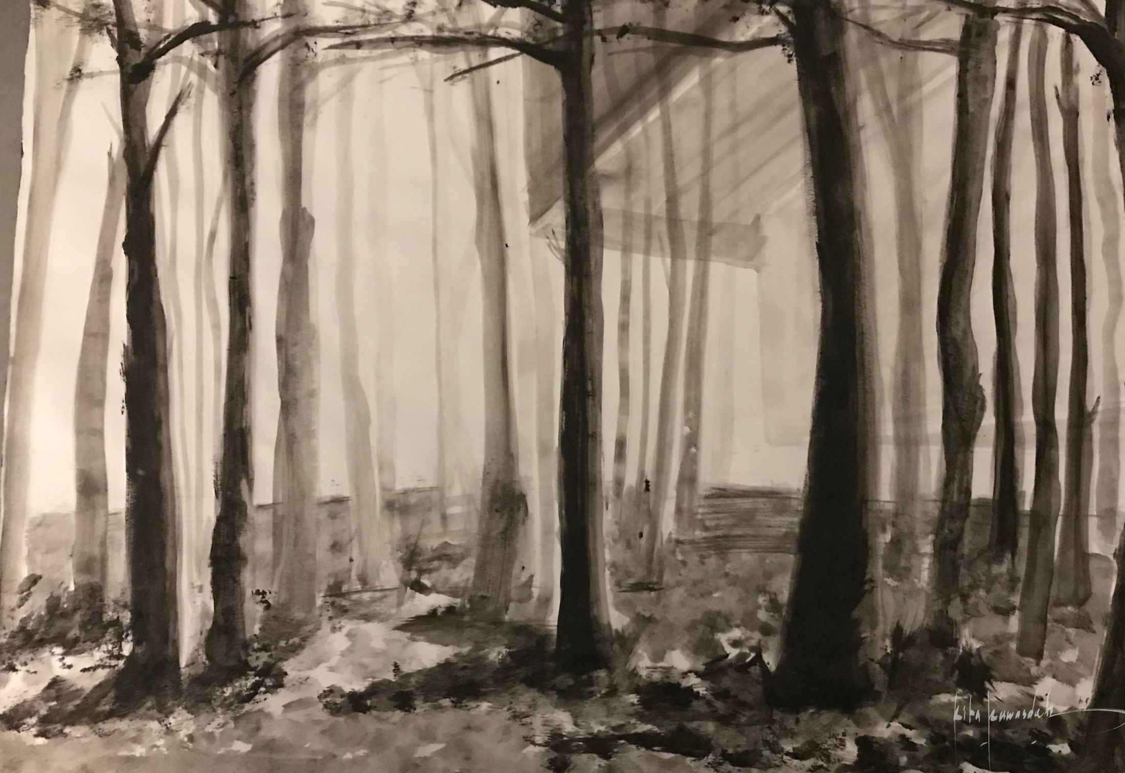 Only the leaves know– 2022 – Rita Rawashdeh - Mixed Media on Paper-59x42