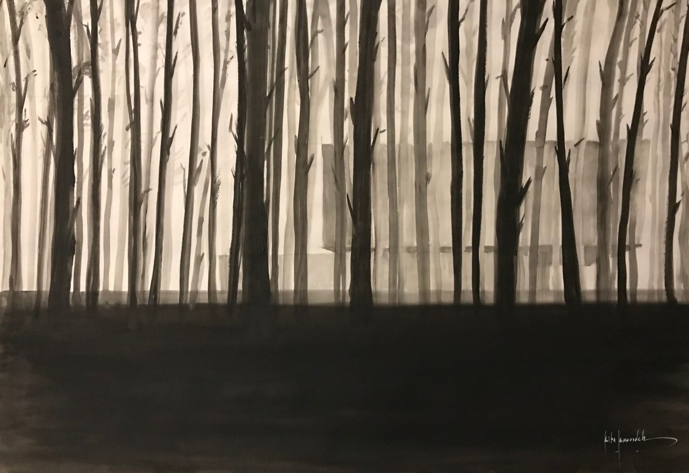 Overgrown– 2022 – Rita Rawashdeh - Mixed Media on Paper-59x42