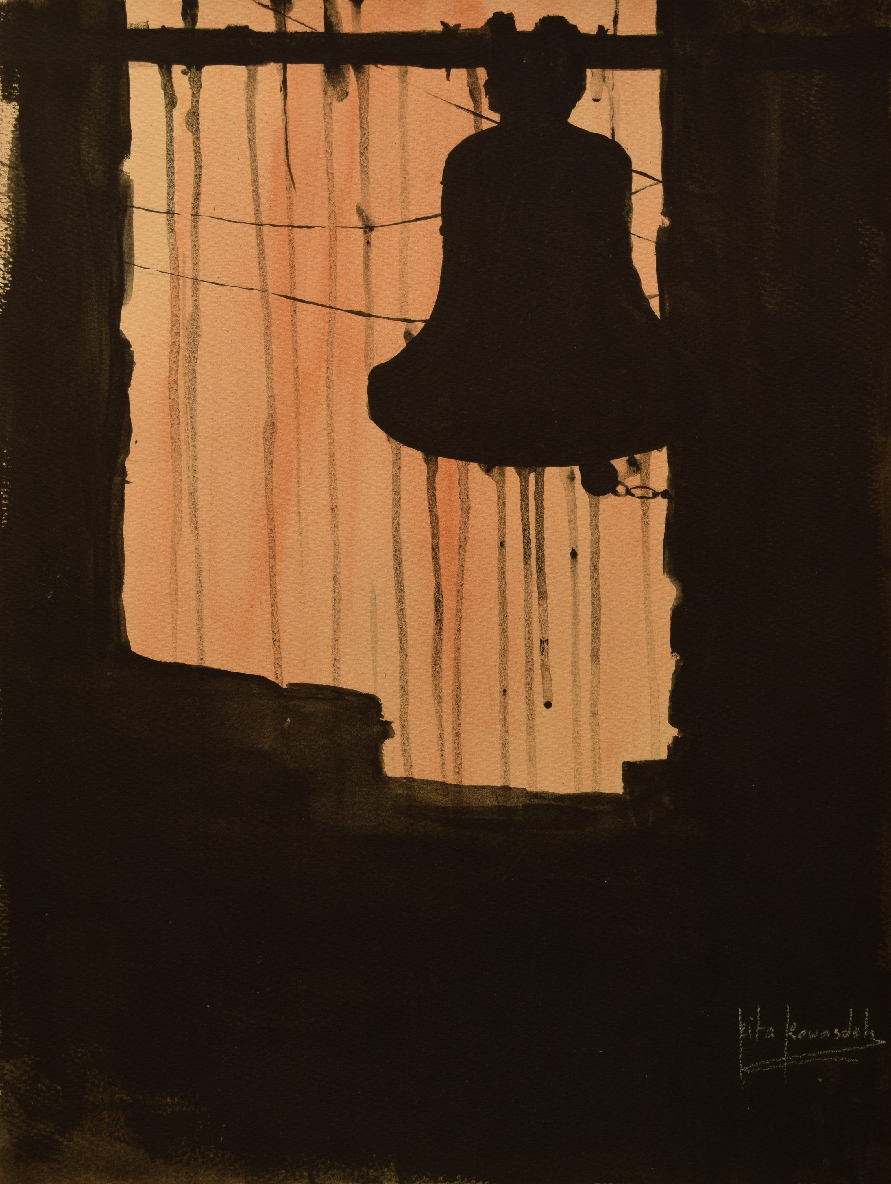 Return– 2024 – Rita Rawashdeh - Mixed Media on Paper- 30.5 x 40.6 cm ( 12x16 in)