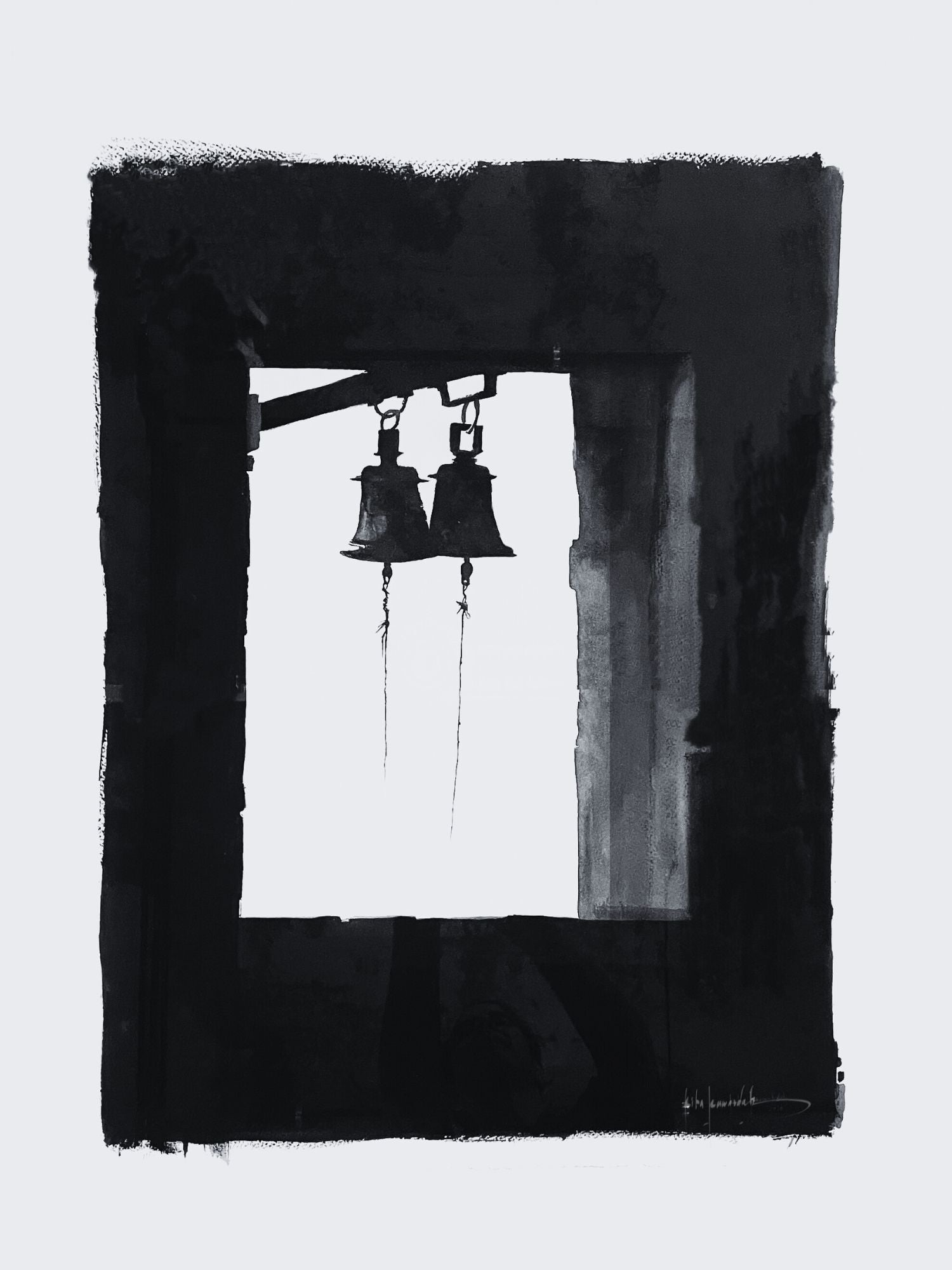 Sounds of Florence 01– 2018 – Rita Rawashdeh – Acrylic on Paper- 77x43