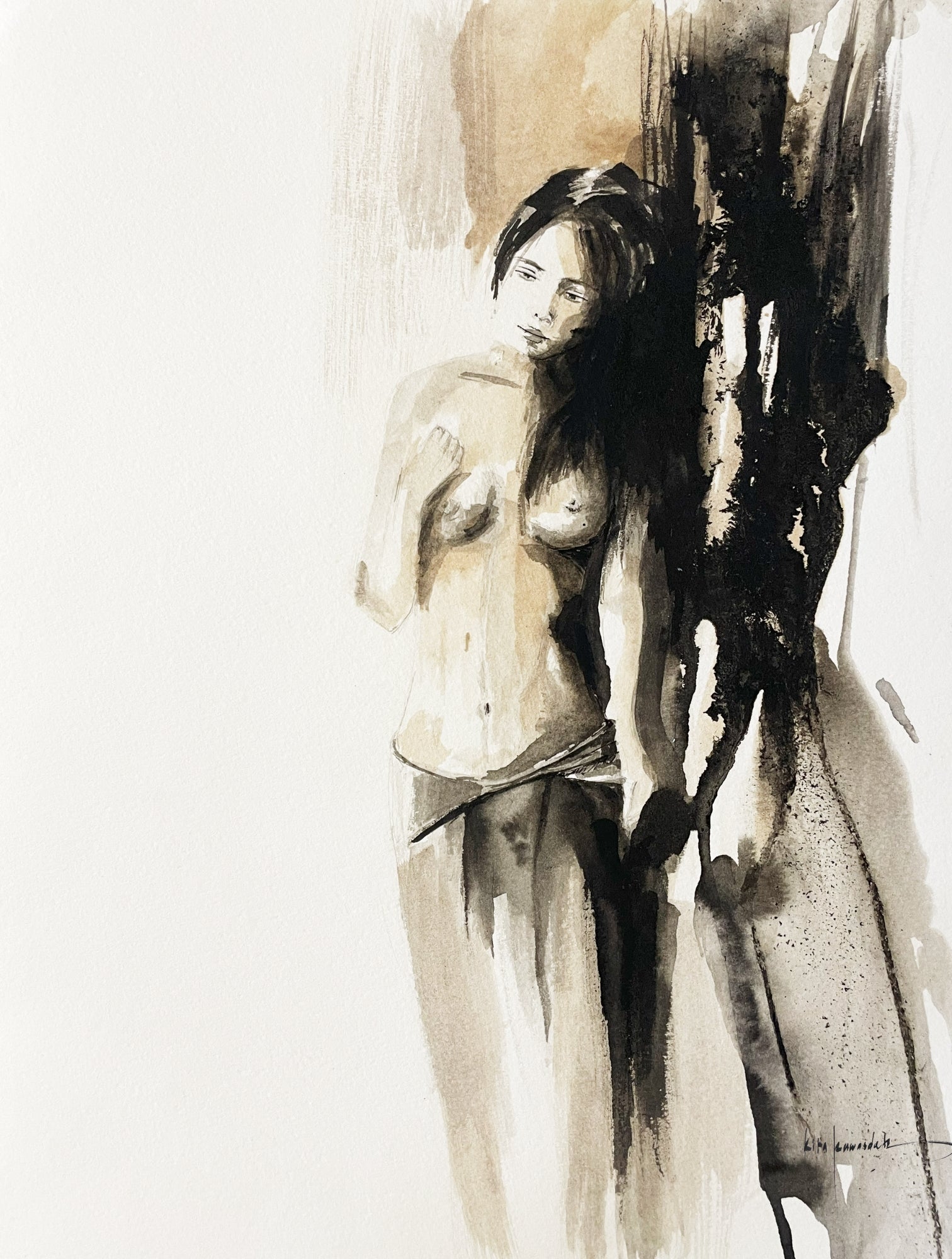 Tender – 2016 – Rita Rawashdeh – Mixed Media on Paper- 41x31 